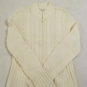 Tommy Hilfiger, Cream, Zip Up Sweater, Size L